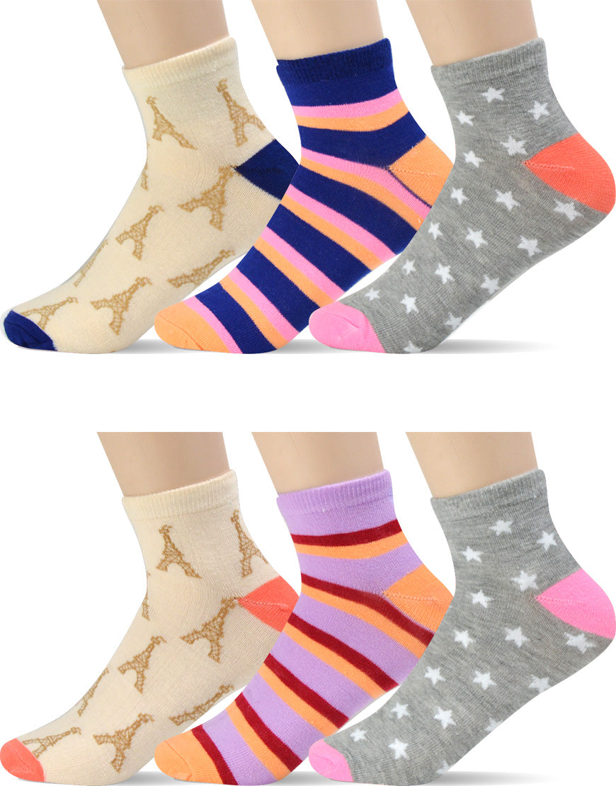 Girls' Assorted Design Socks (Dozen)
