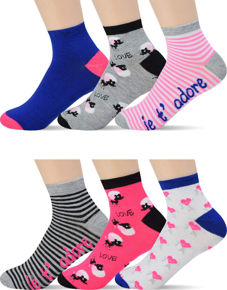 Girls' Assorted Design Socks (Dozen)