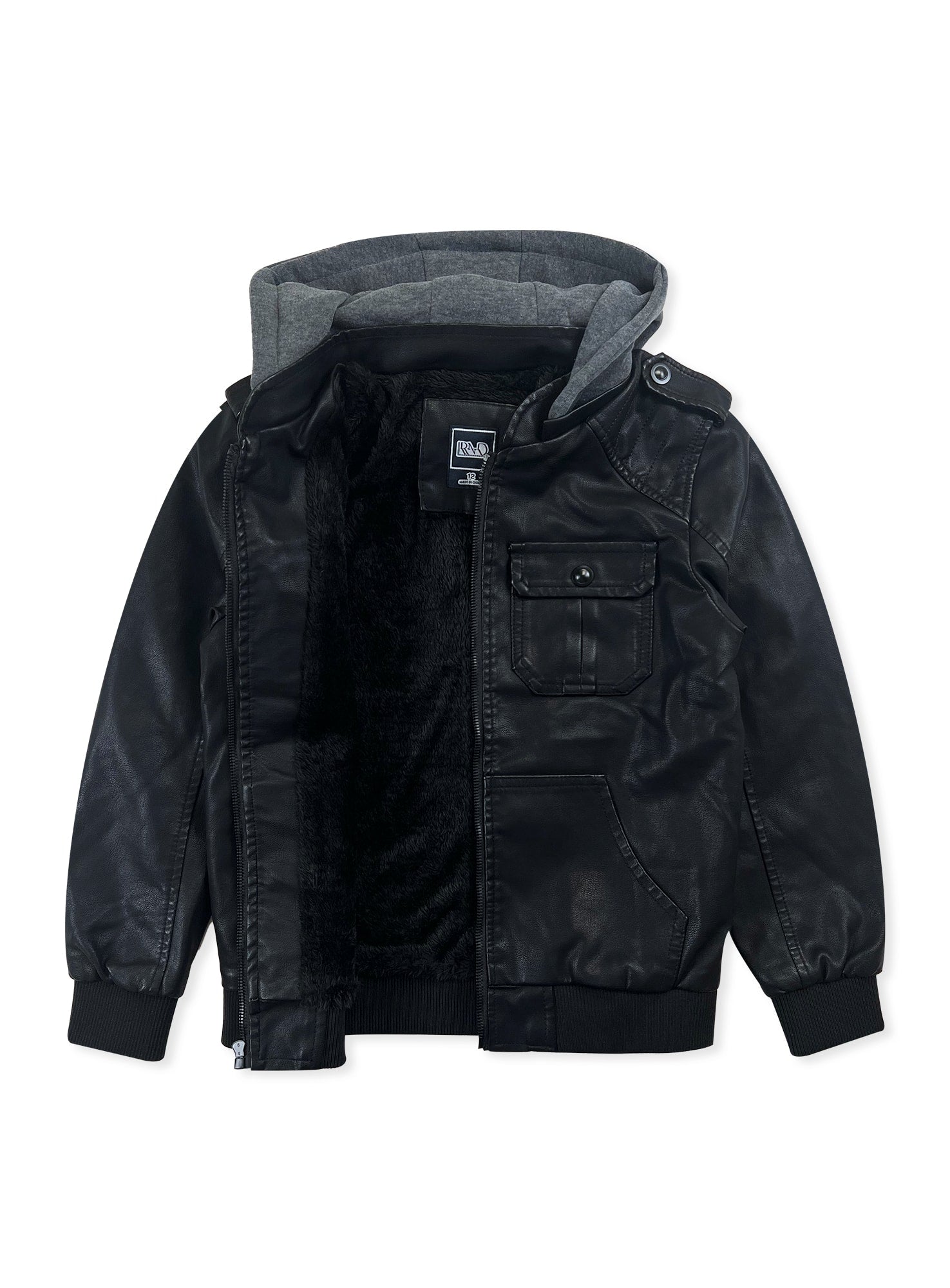 Boys’ Faux Leather Jacket #810