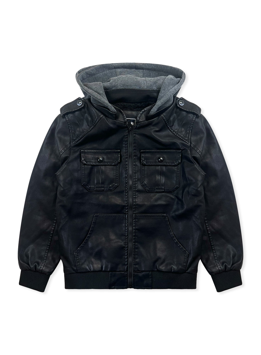 Boys’ Faux Leather Jacket #810