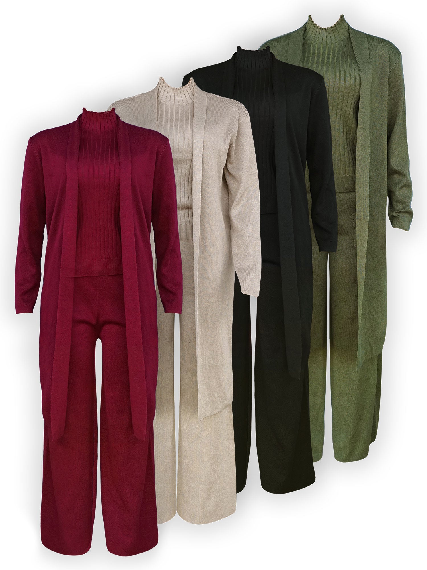Women’s 3-Piece Ribbed Knit Loungewear Set #11