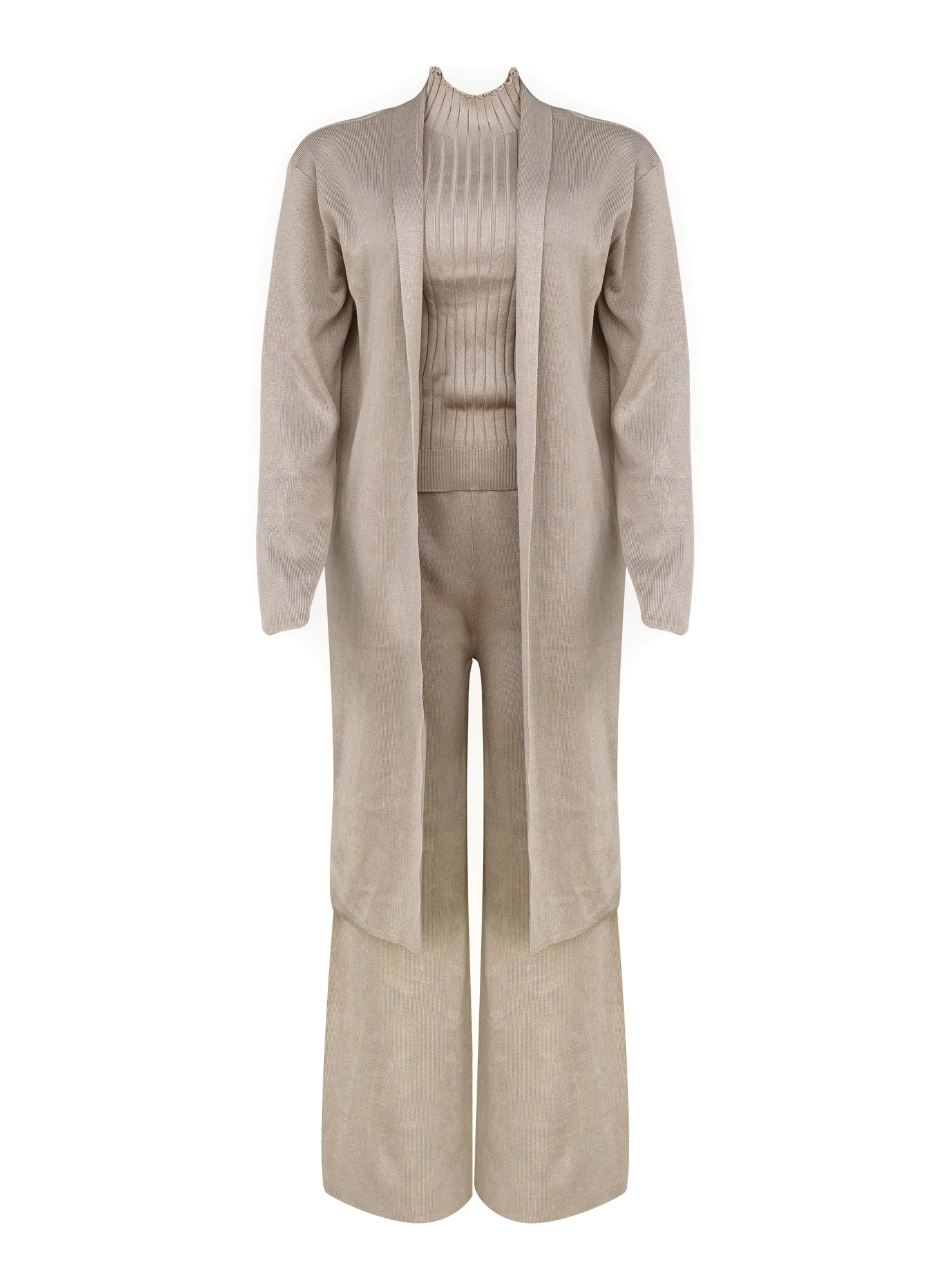 Women’s 3-Piece Ribbed Knit Loungewear Set #11