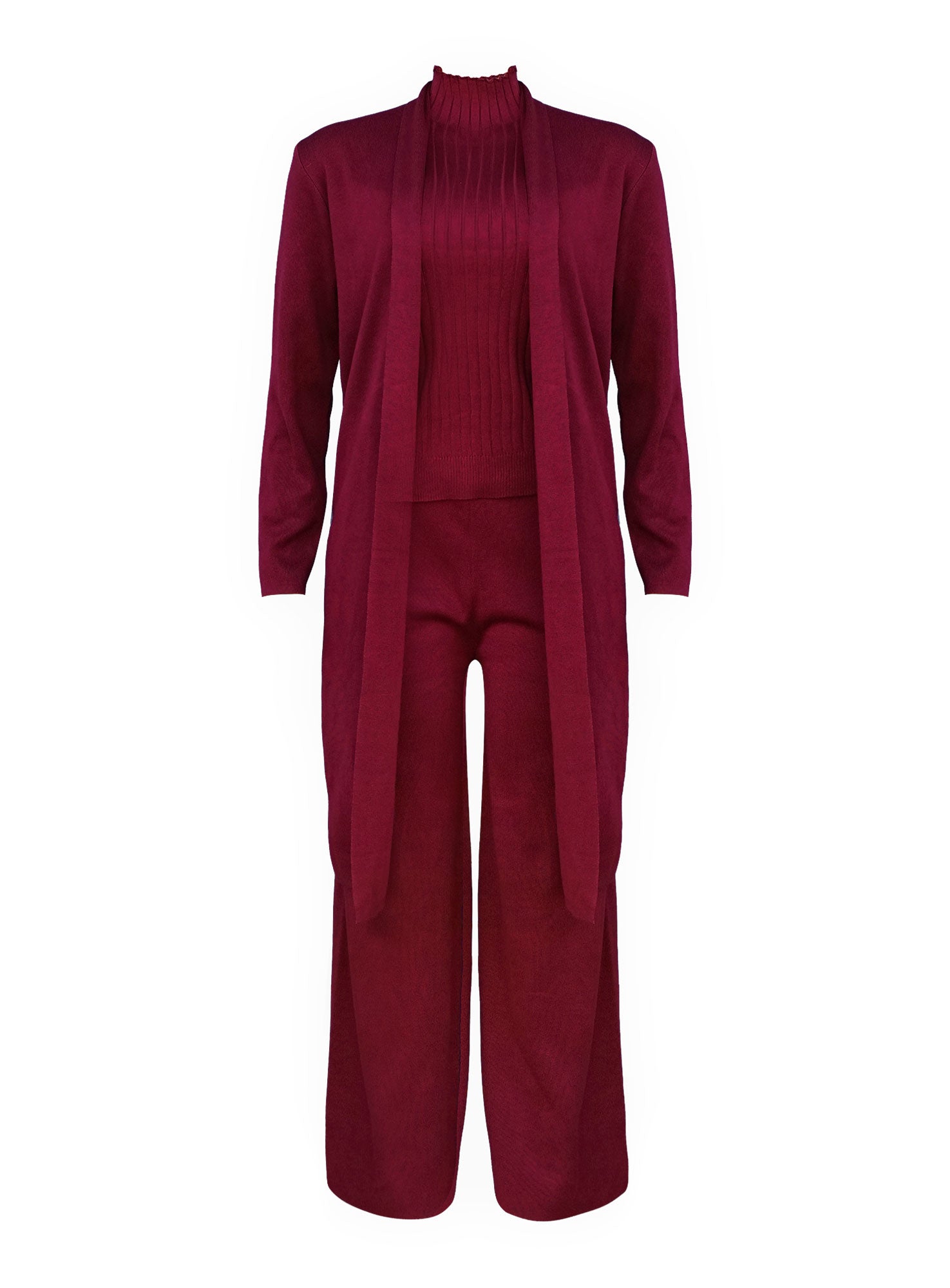 Women’s 3-Piece Ribbed Knit Loungewear Set #11