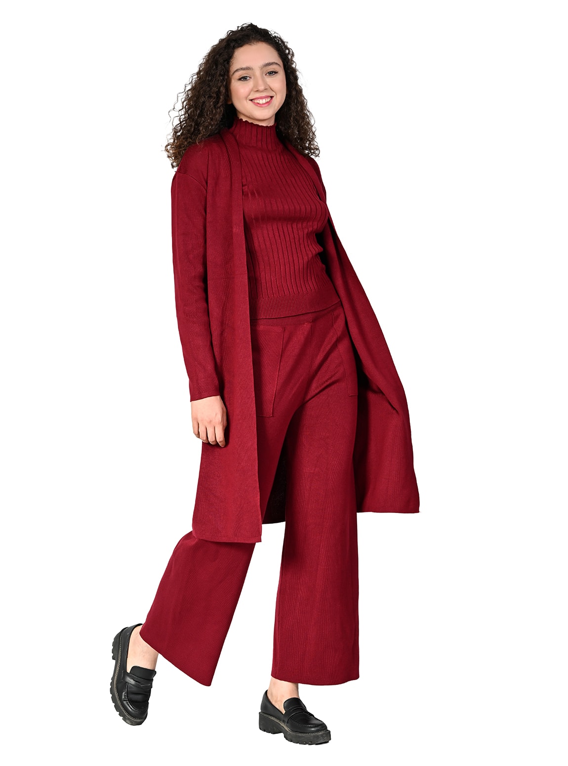 Women’s 3-Piece Ribbed Knit Loungewear Set #11