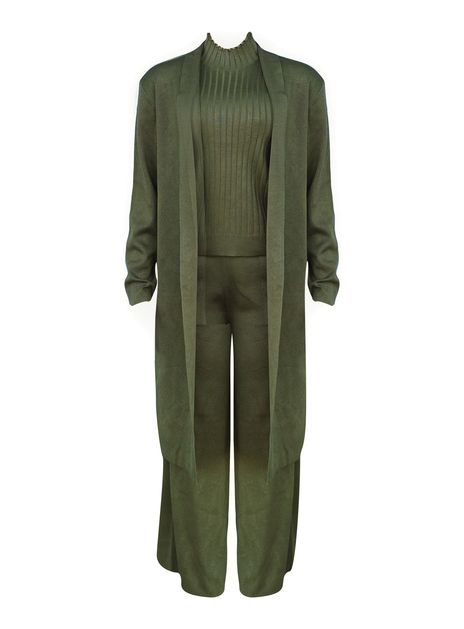 Women’s 3-Piece Ribbed Knit Loungewear Set #11