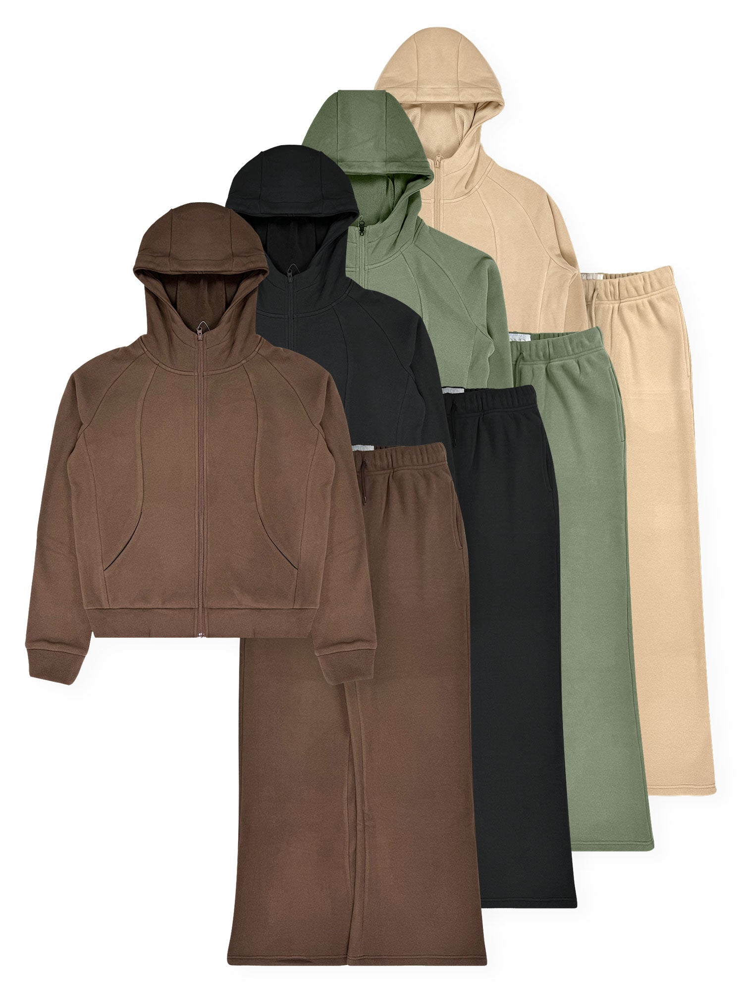 Women’s Zip-Up Jacket & Wide-Leg Pants Set #13