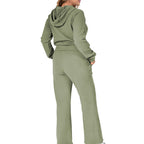 Women’s Zip-Up Jacket & Wide-Leg Pants Set #13