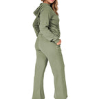 Women’s Zip-Up Jacket & Wide-Leg Pants Set #13