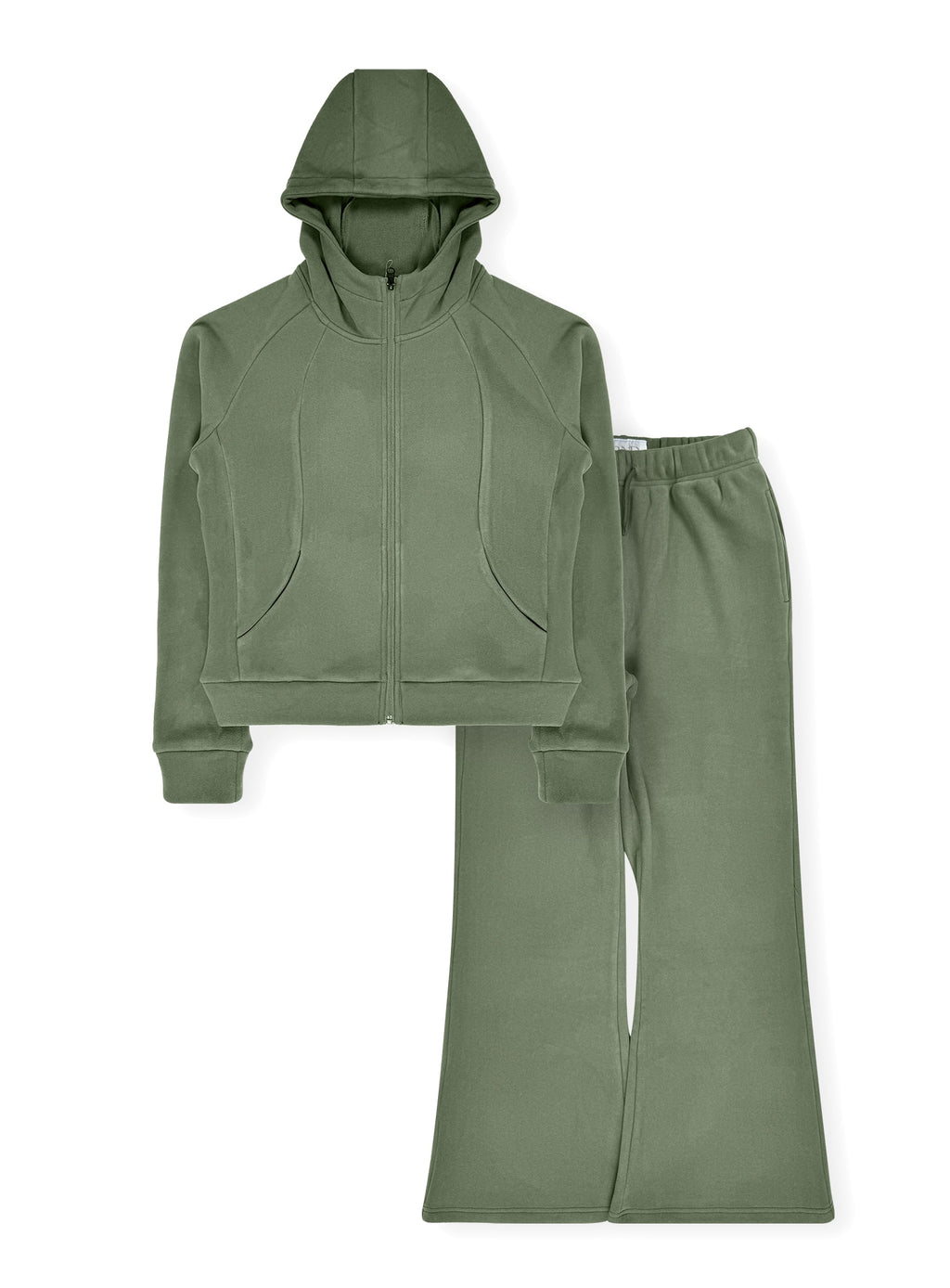 Women’s Zip-Up Jacket & Wide-Leg Pants Set #13