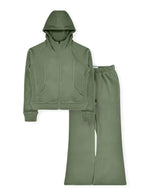 Women’s Zip-Up Jacket & Wide-Leg Pants Set #13