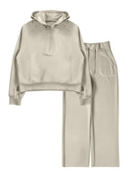 Women’s Soft Touch Half-Zip Hoodie & Wide-Leg Pants Set #23