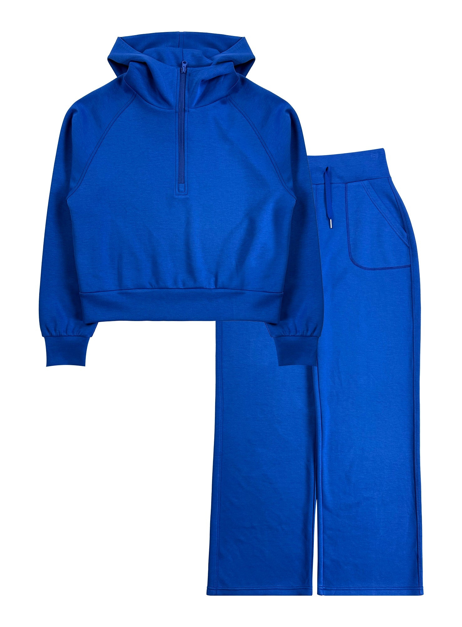Women’s Soft Touch Half-Zip Hoodie & Wide-Leg Pants Set #23