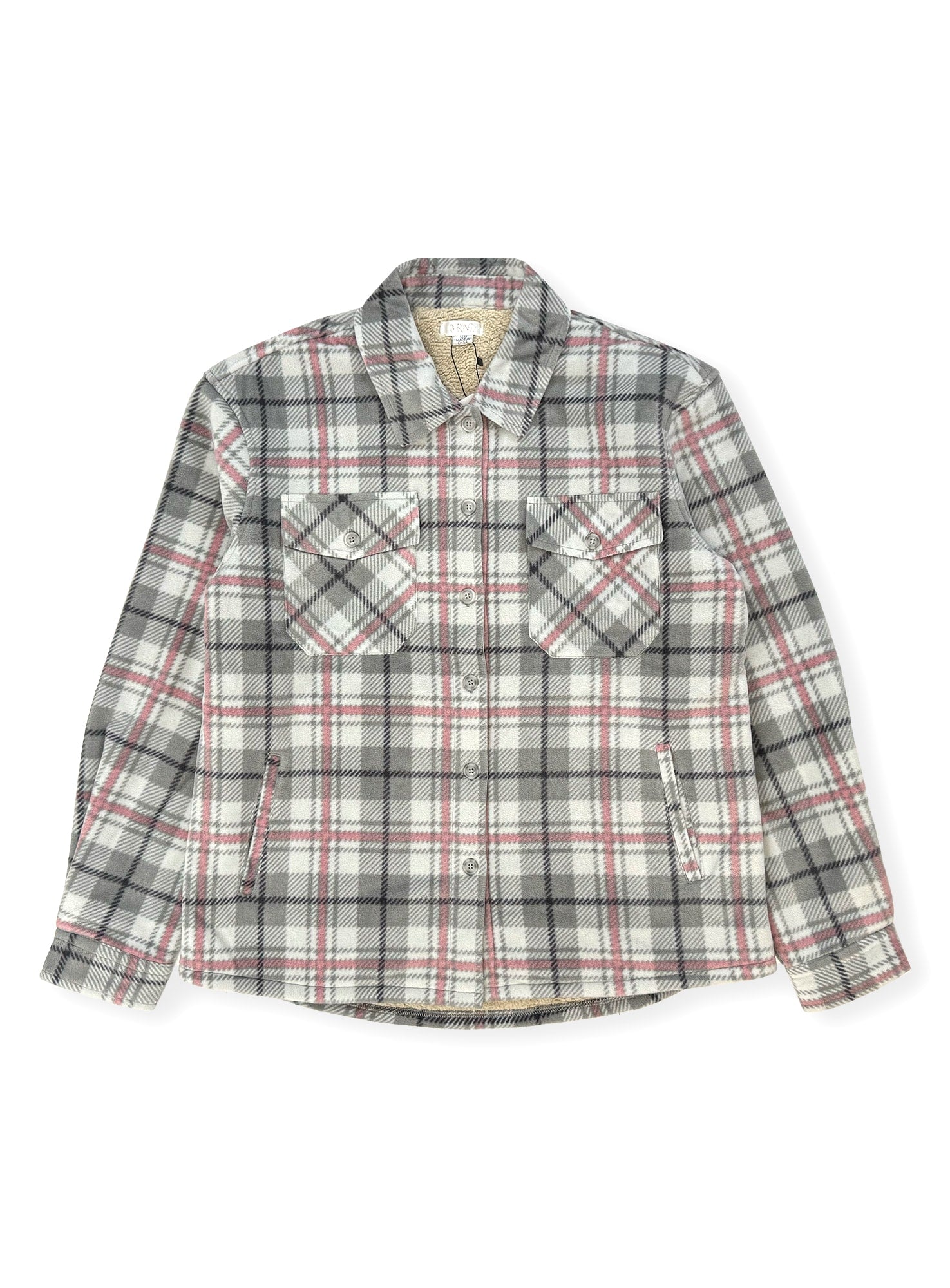 Ladies' Plush Shacket with Sherpa Lining #35