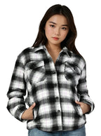 Ladies' Plush Shacket with Sherpa Lining #35