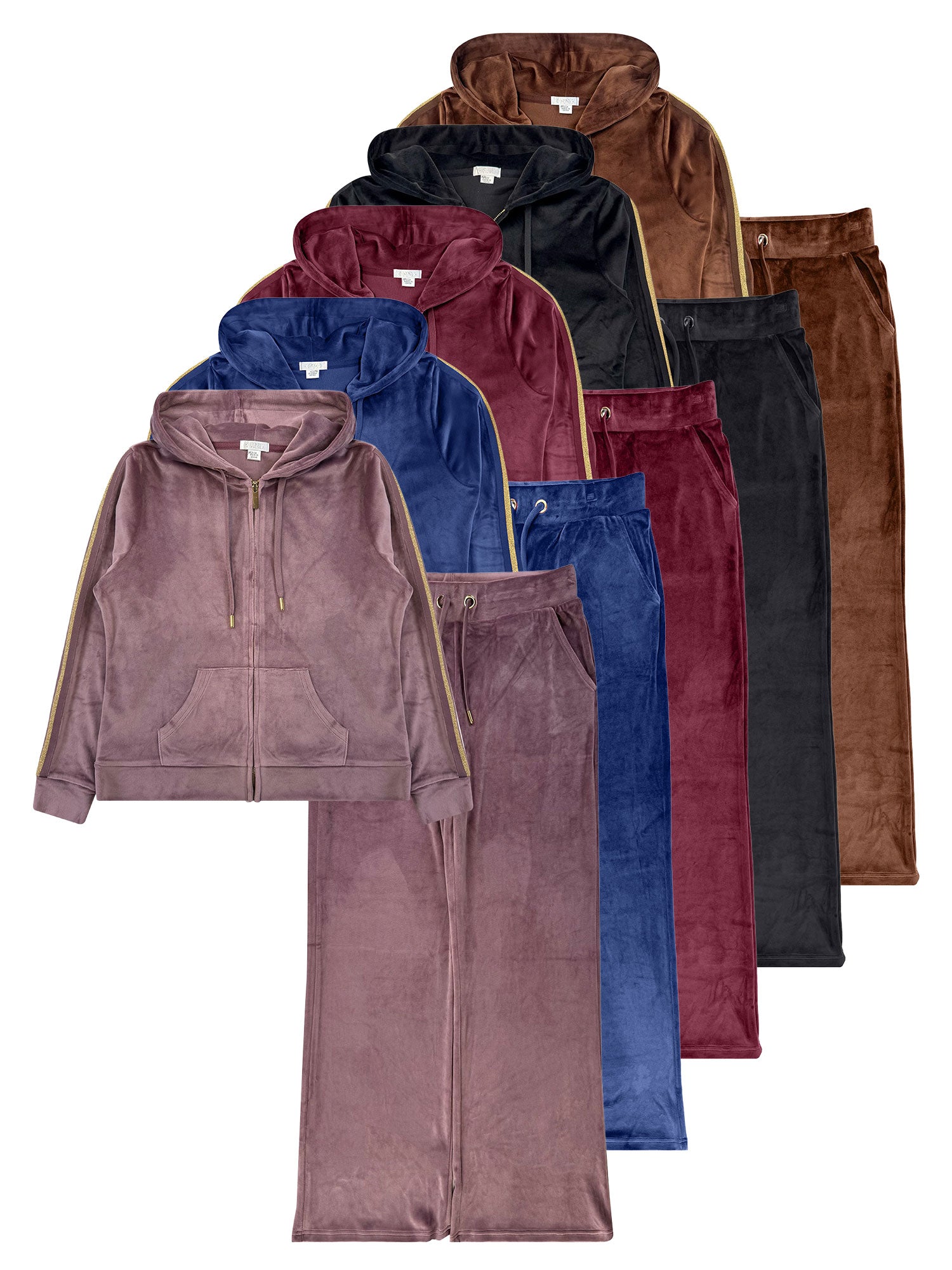 Women’s Velour Zip Hoodie & Wide-Leg Pant Set #08