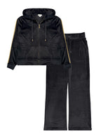 Women’s Velour Zip Hoodie & Wide-Leg Pant Set #08