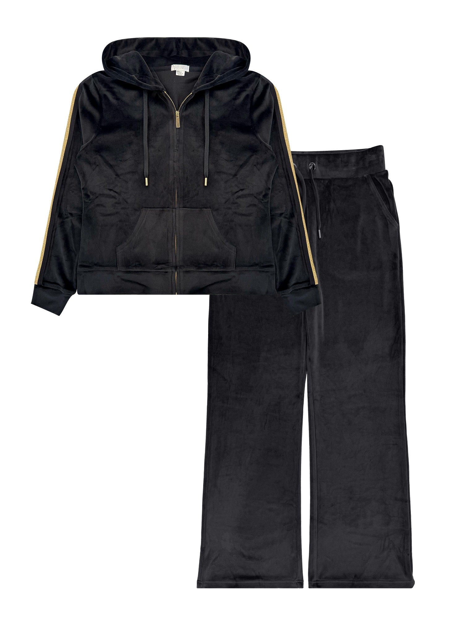 Women’s Velour Zip Hoodie & Wide-Leg Pant Set #08