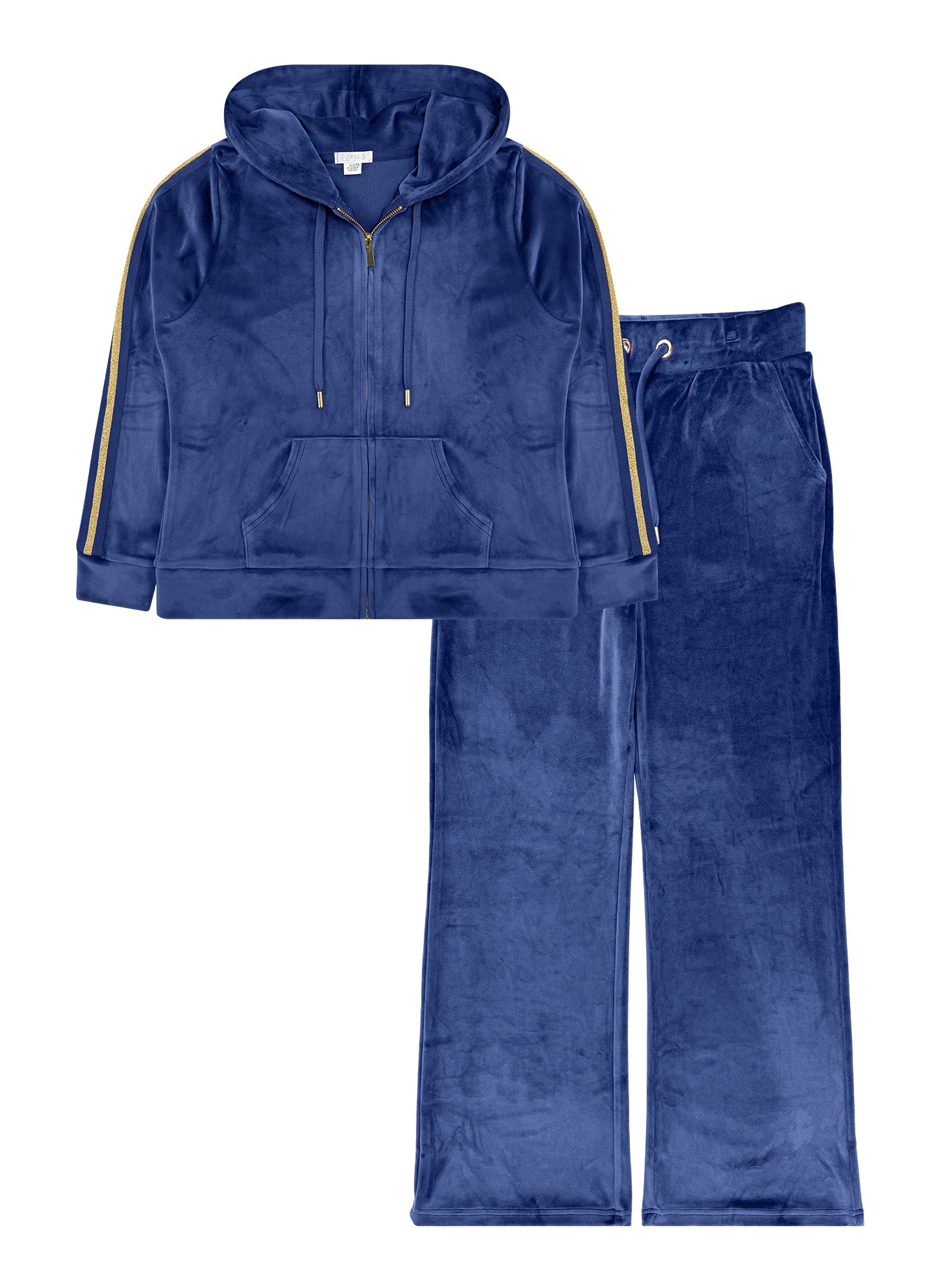 Women’s Velour Zip Hoodie & Wide-Leg Pant Set #08