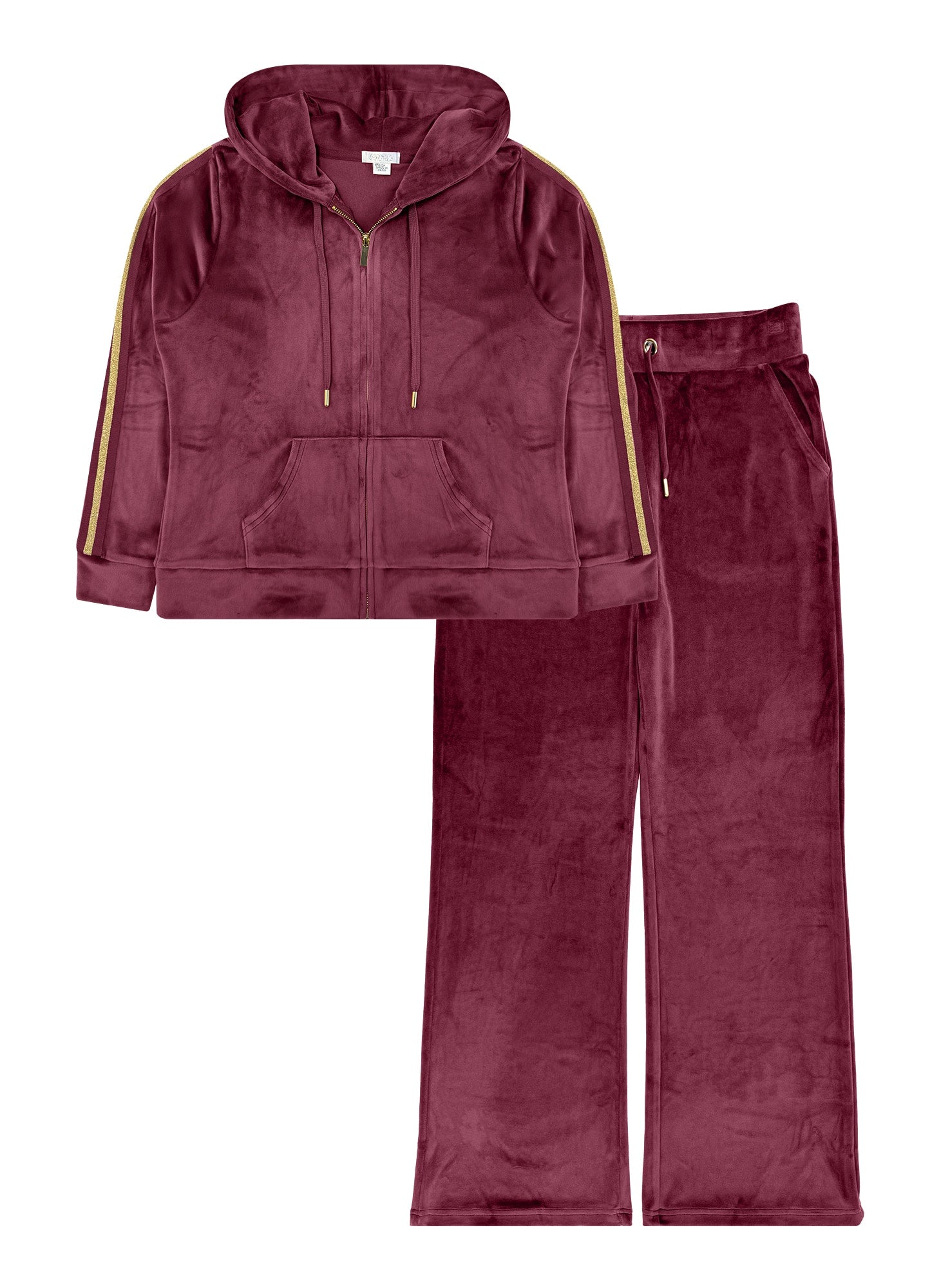 Women’s Velour Zip Hoodie & Wide-Leg Pant Set #08
