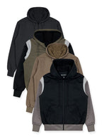 Men's Sherpa-Lined Textured Hoodie #105