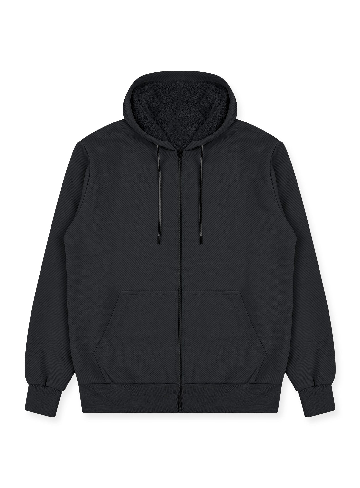 Men's Sherpa-Lined Textured Hoodie #105