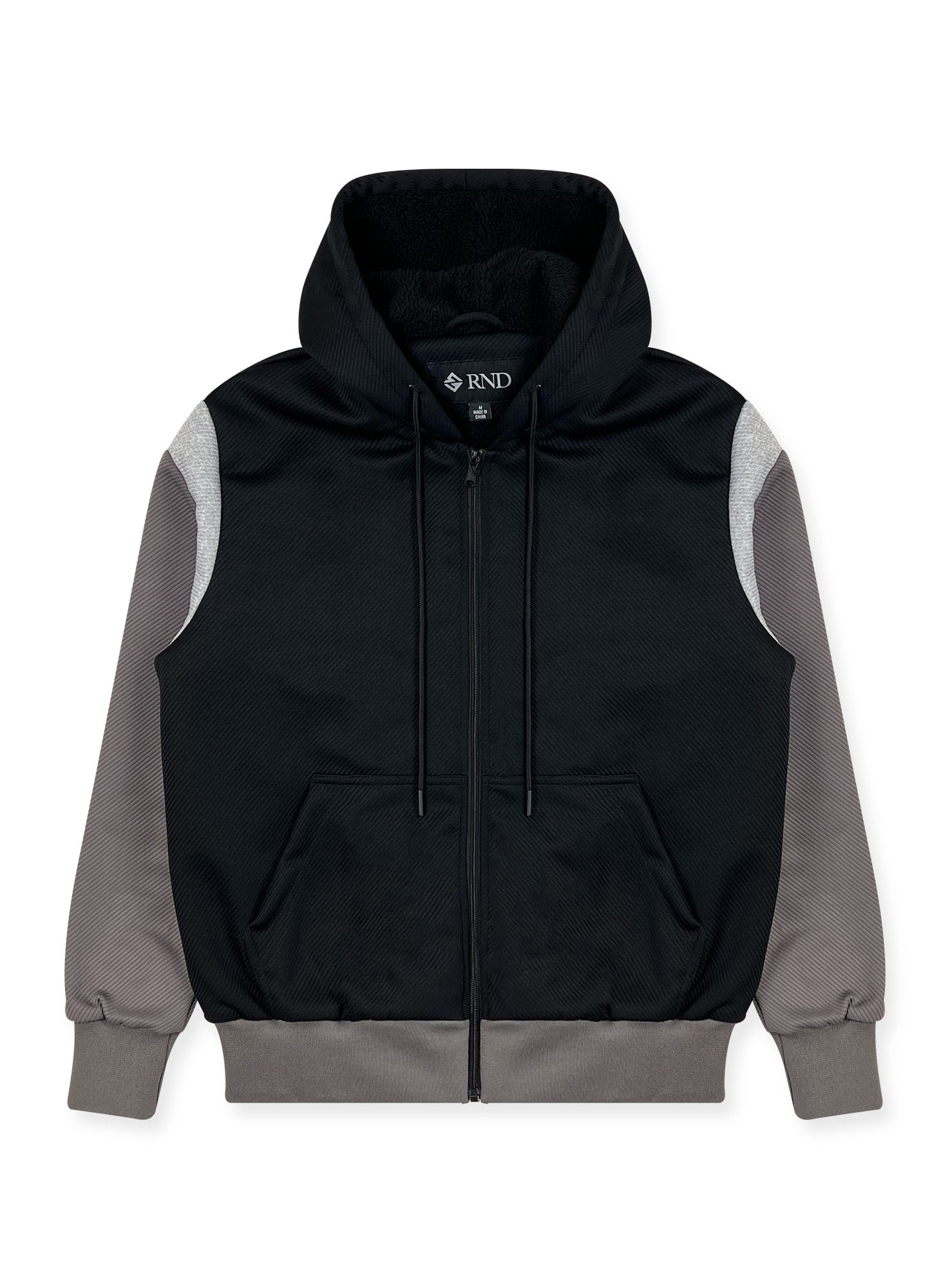 Men's Sherpa-Lined Textured Hoodie #105
