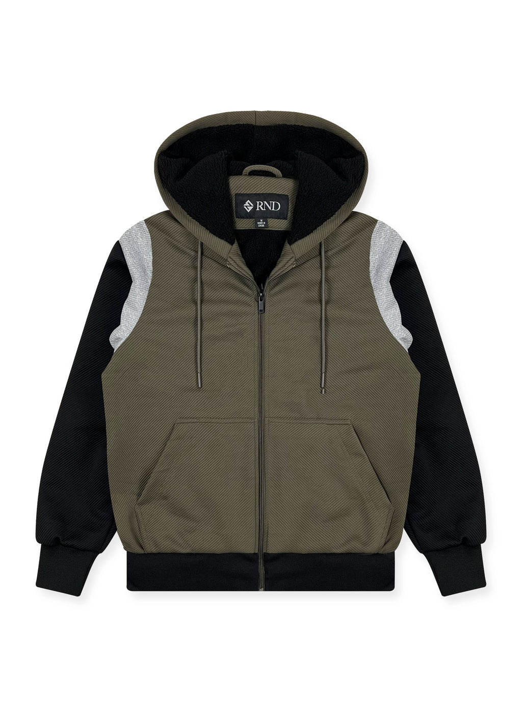 Men's Sherpa-Lined Textured Hoodie #105