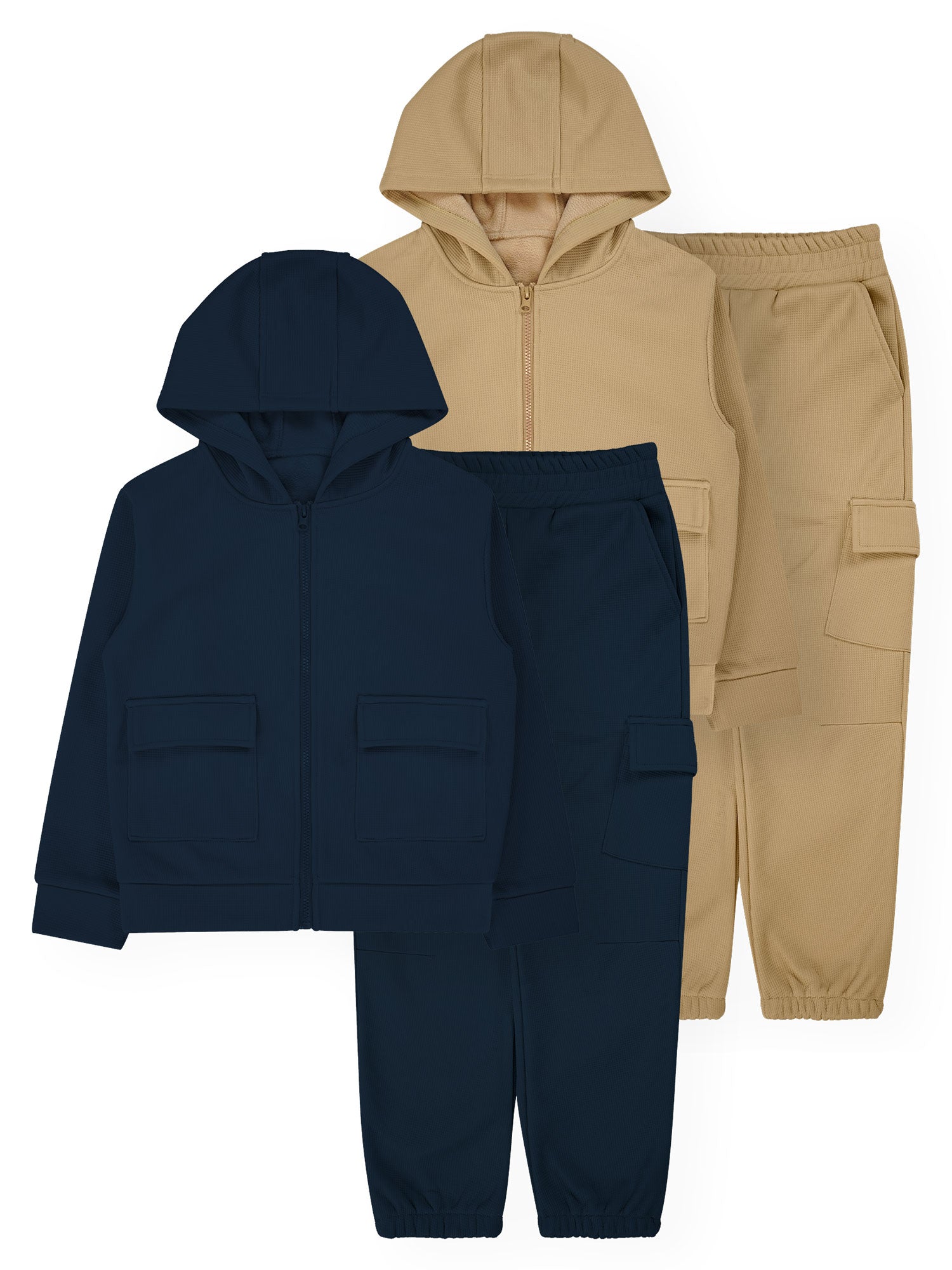 Boys’ Waffle Zip Hoodie and Jogger Set #19