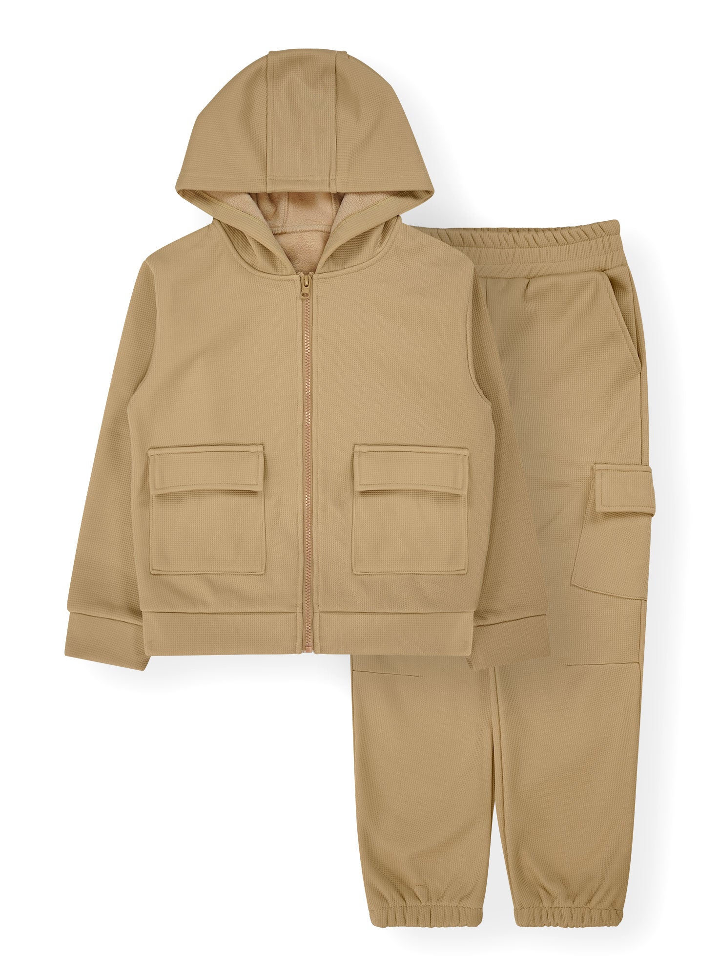 Boys’ Waffle Zip Hoodie and Jogger Set #19
