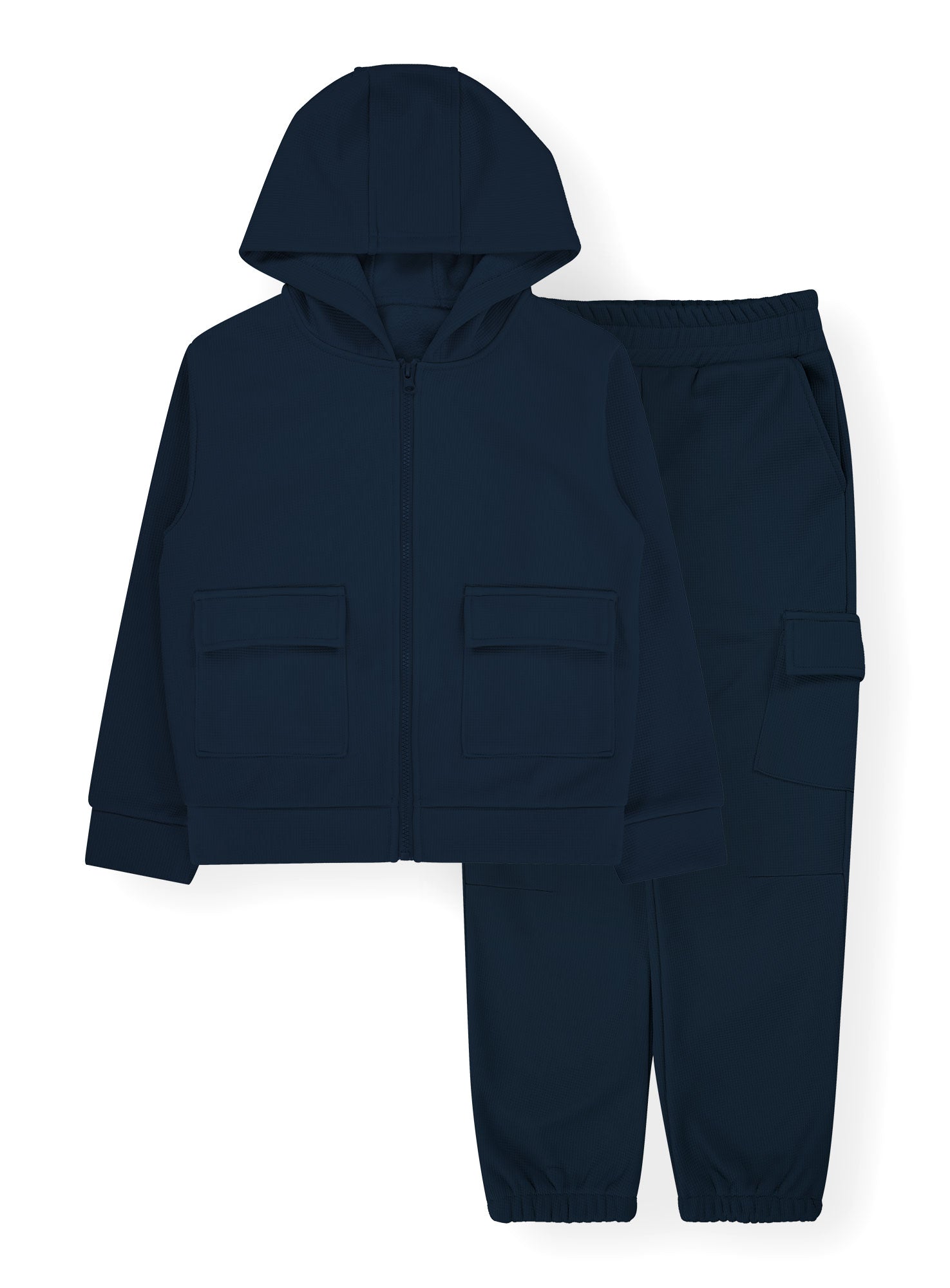 Boys’ Waffle Zip Hoodie and Jogger Set #19