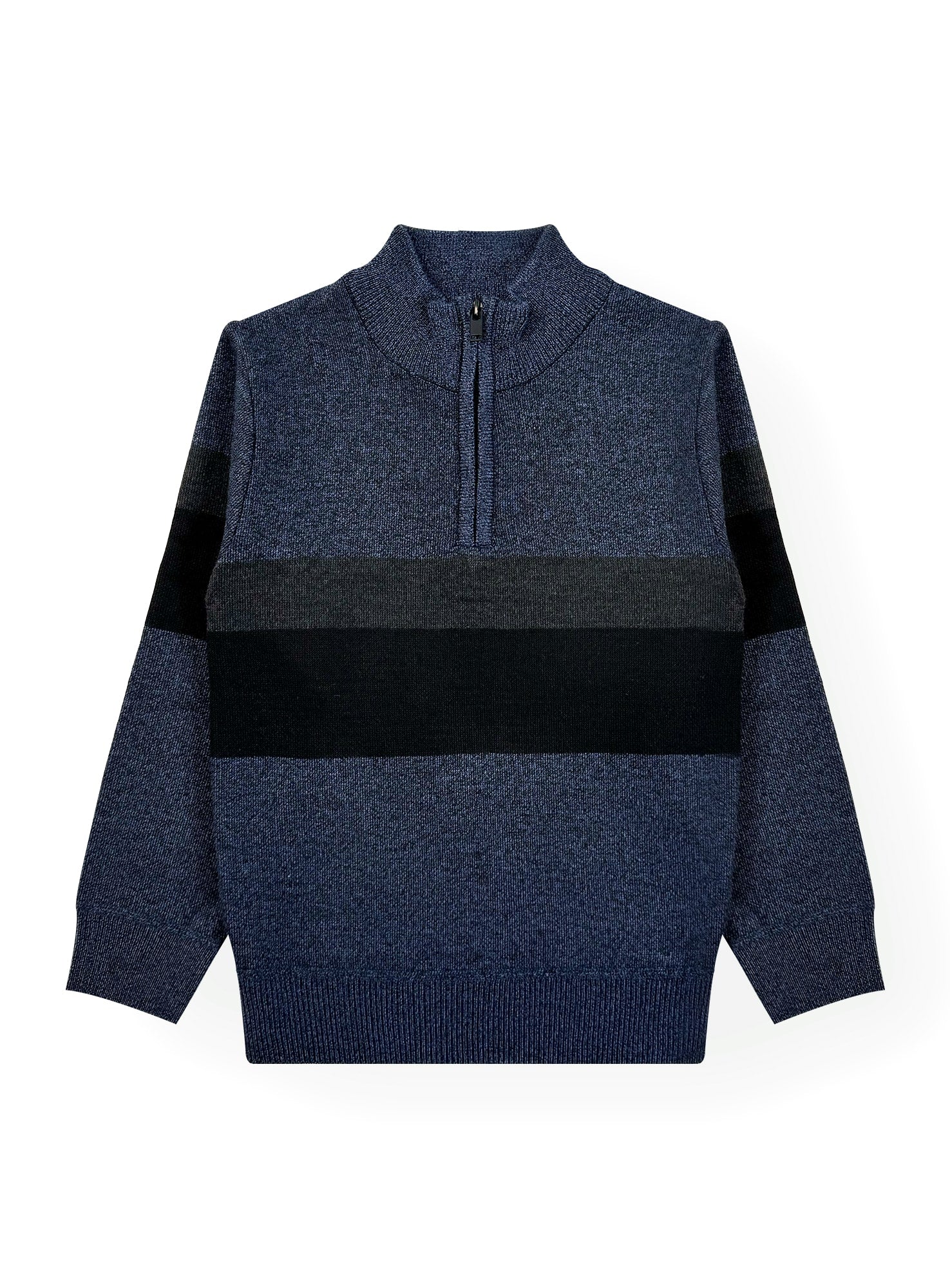 Boys' Striped Quarter Zip Sweater #13
