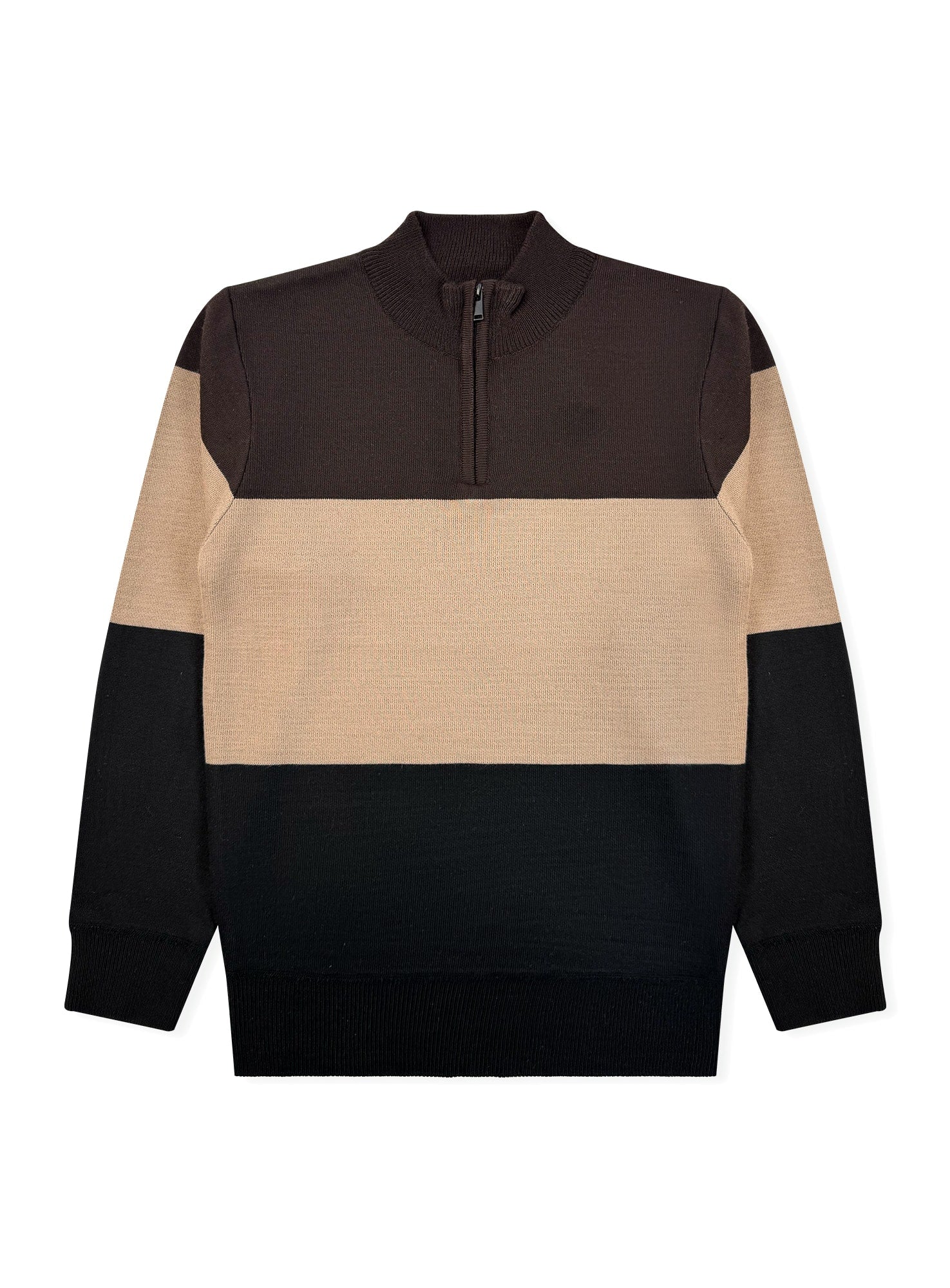 Boys' Striped Quarter Zip Sweater #15