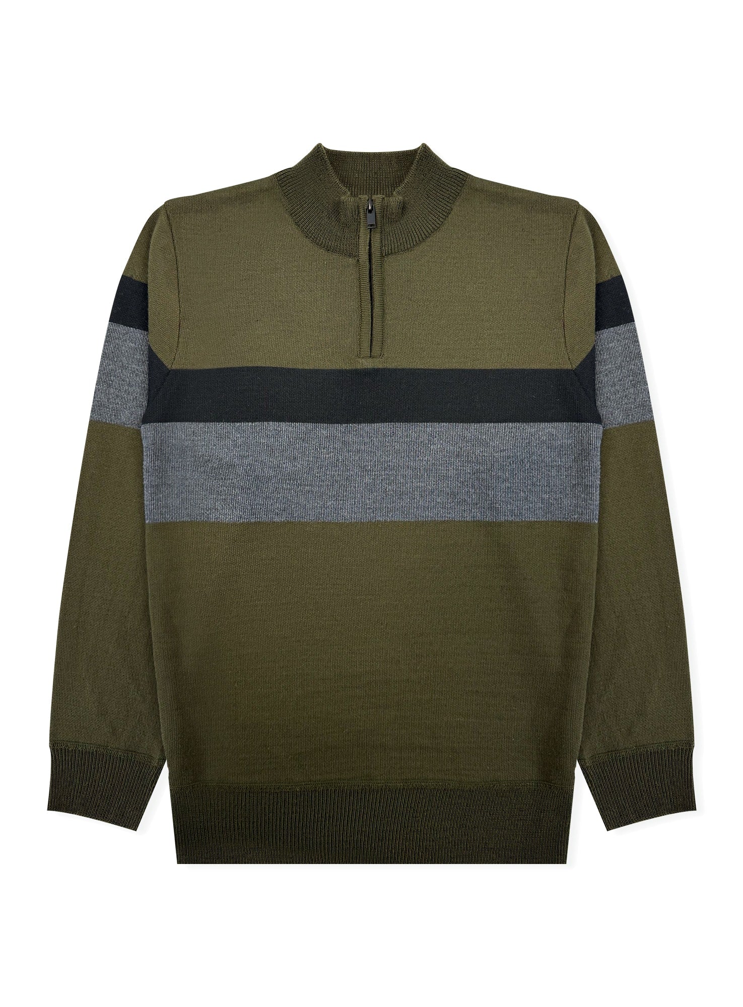 Boys' Striped Quarter Zip Sweater #16