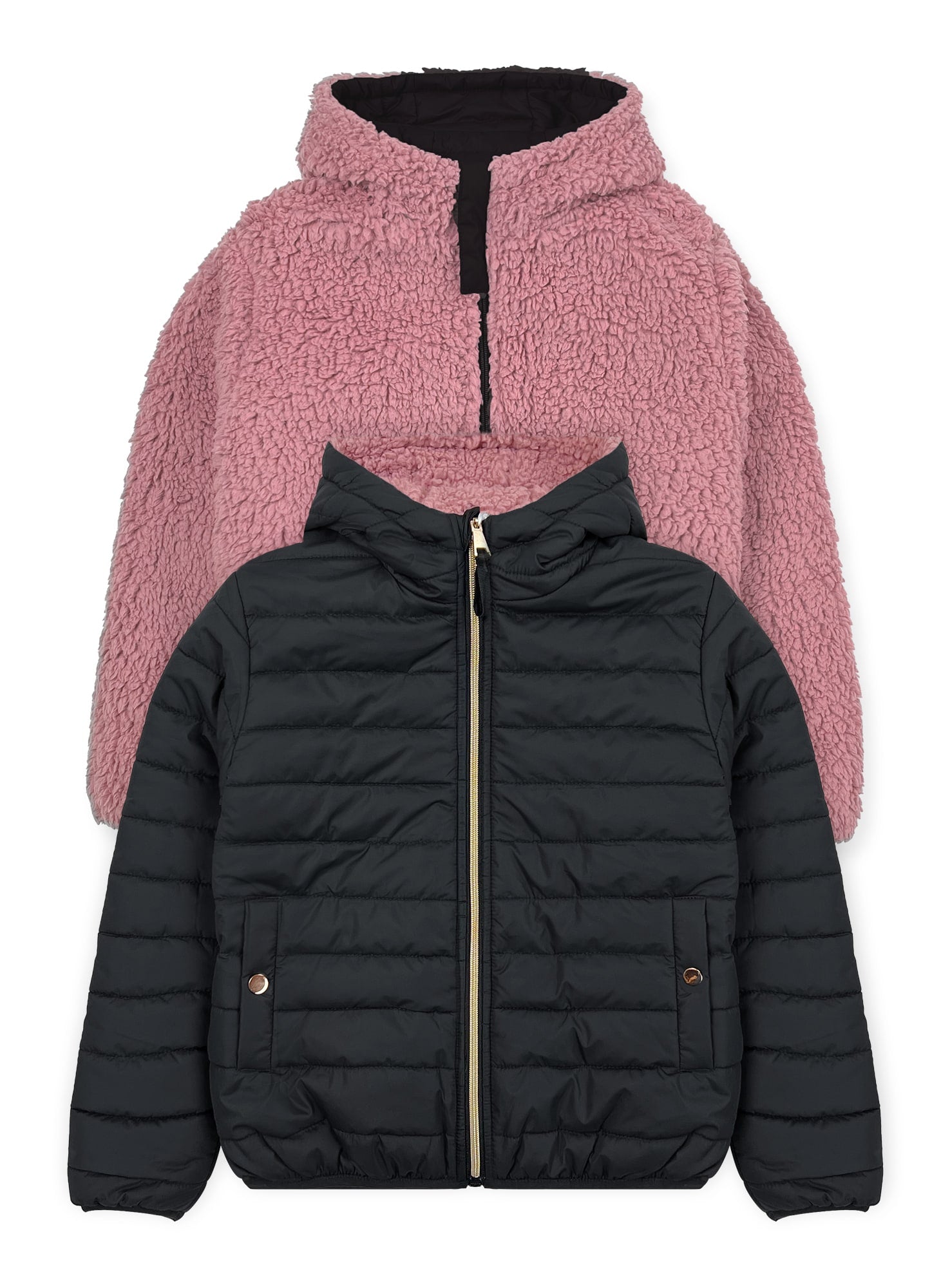 Girls' Reversible Jacket With Sherpa Lining #97