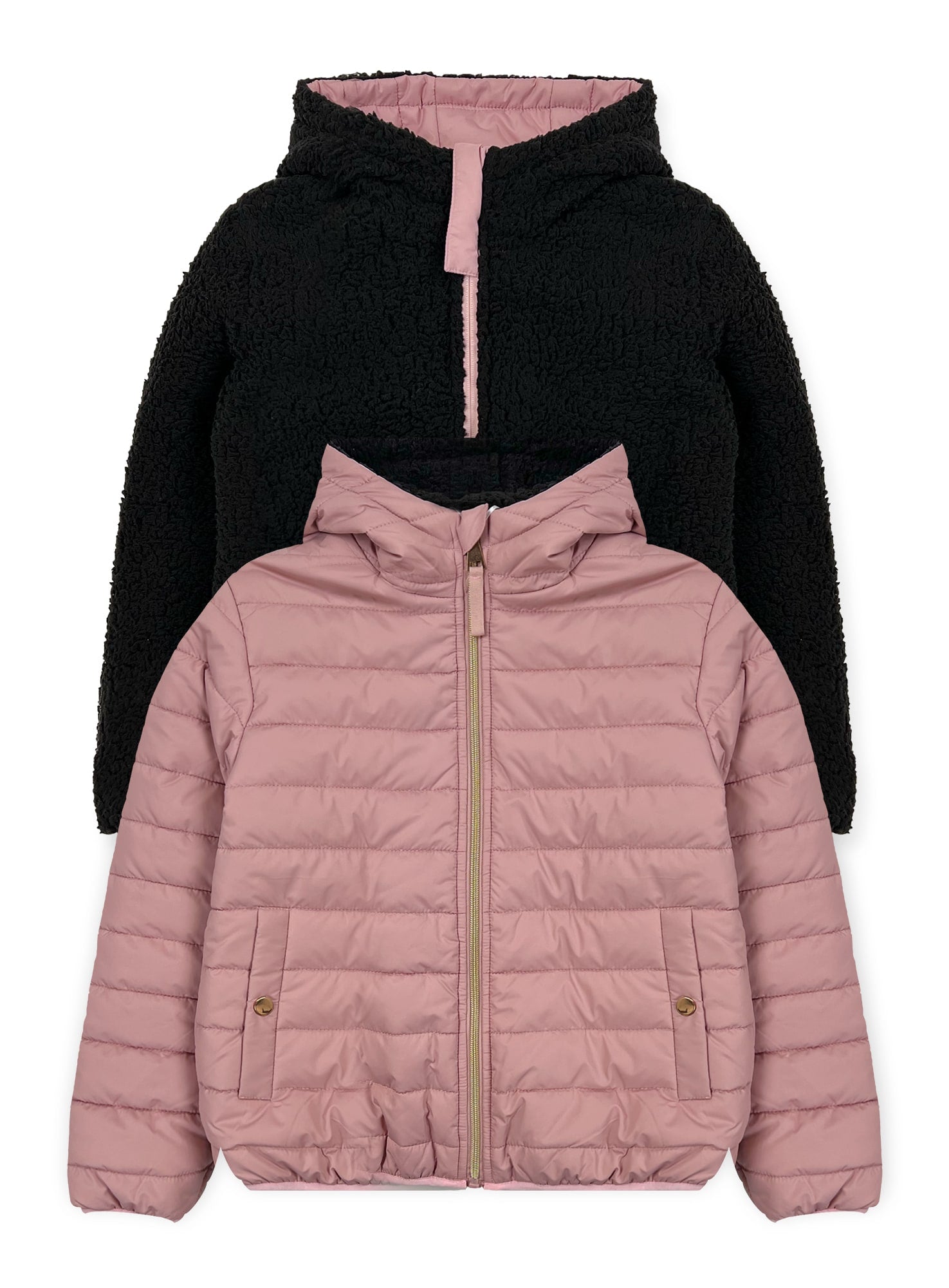 Girls' Reversible Jacket With Sherpa Lining #97