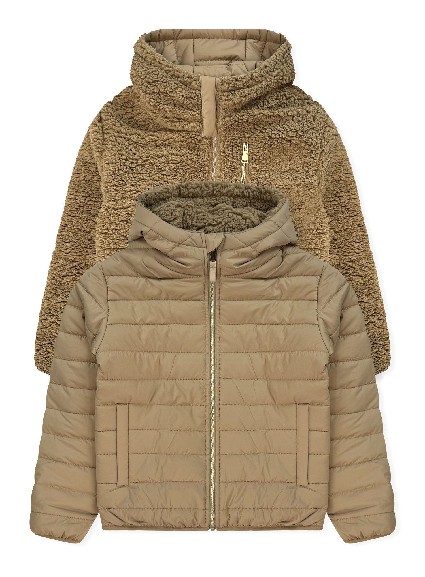 Girls' Reversible Jacket With Sherpa Lining #97