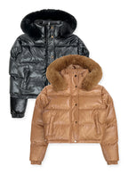 Ladies' Crop Faux Leather Jacket #J18