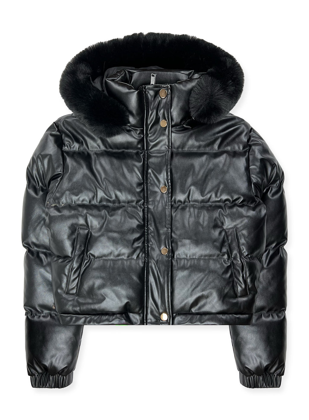 Ladies' Crop Faux Leather Jacket #J18