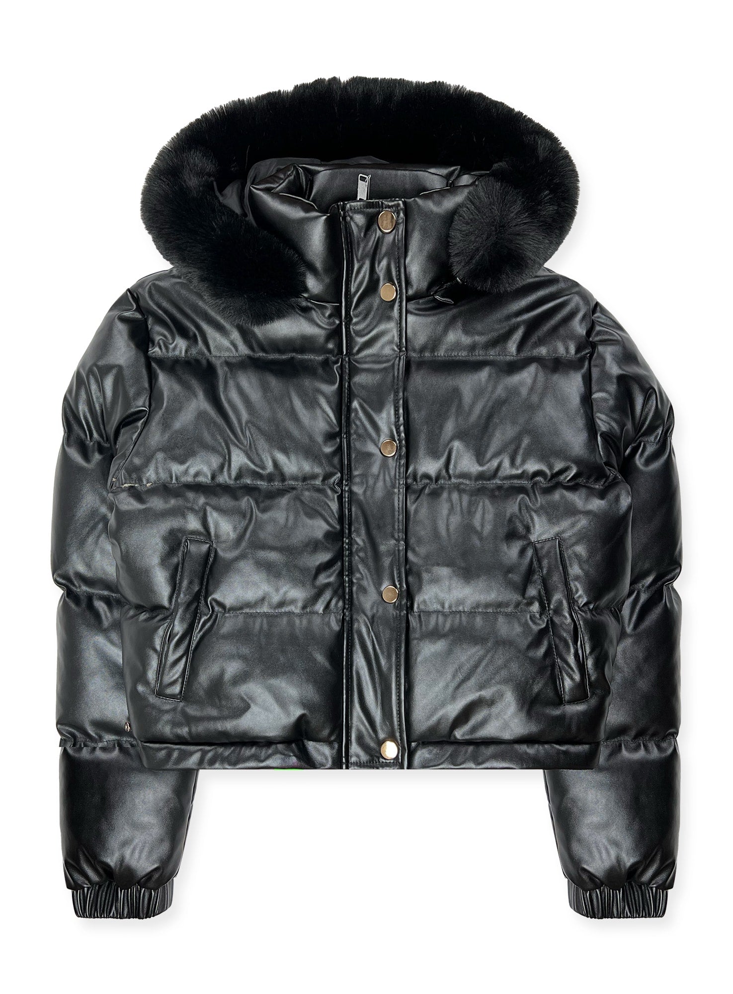 Ladies' Crop Faux Leather Jacket #J18