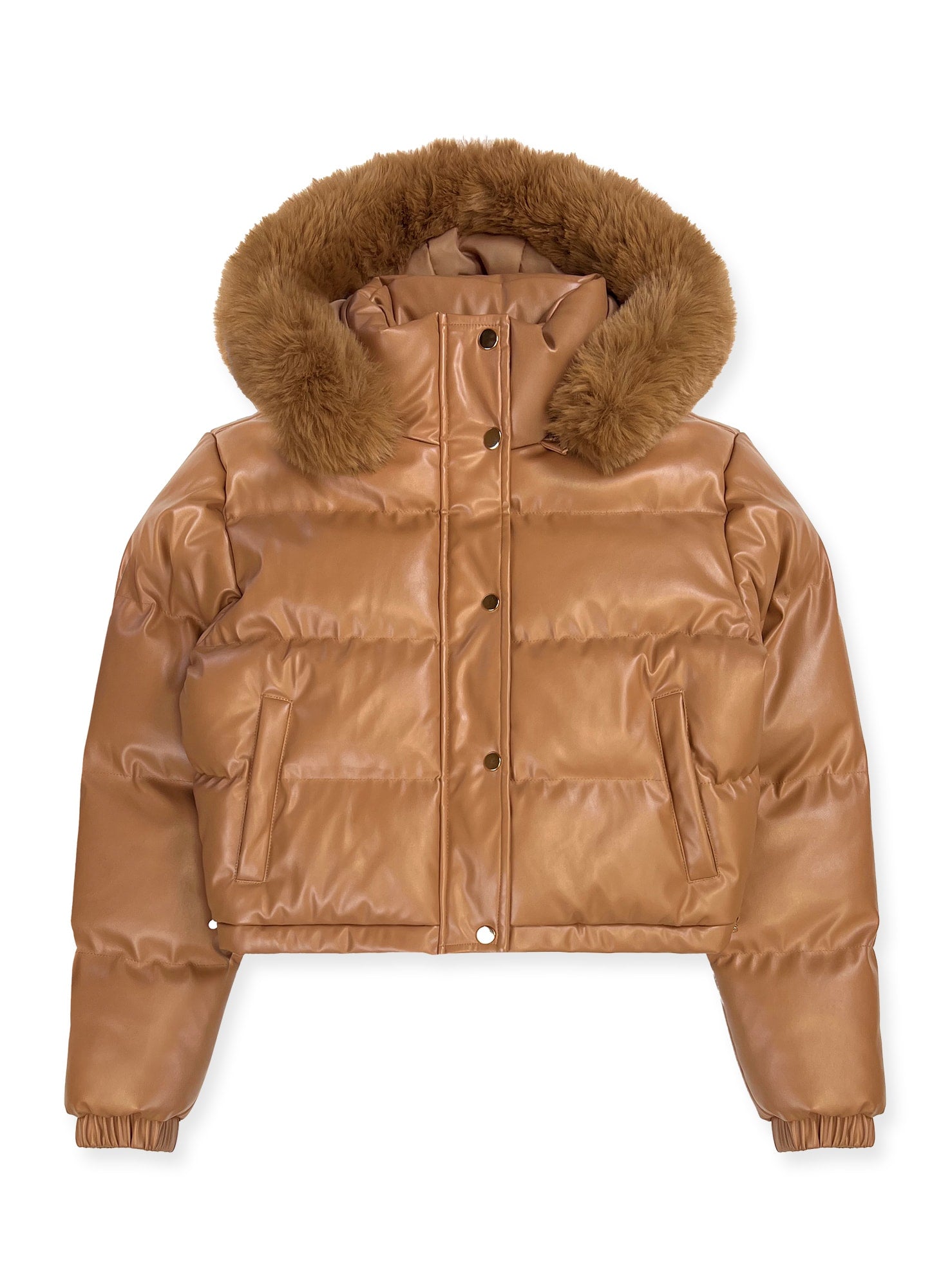 Ladies' Crop Faux Leather Jacket #J18