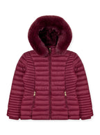 Ladies' Puffer Jacket with Faux Fur Hood #J25