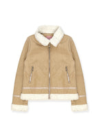Ladies' Sherpa Lined Faux Shearling Jacket #K25