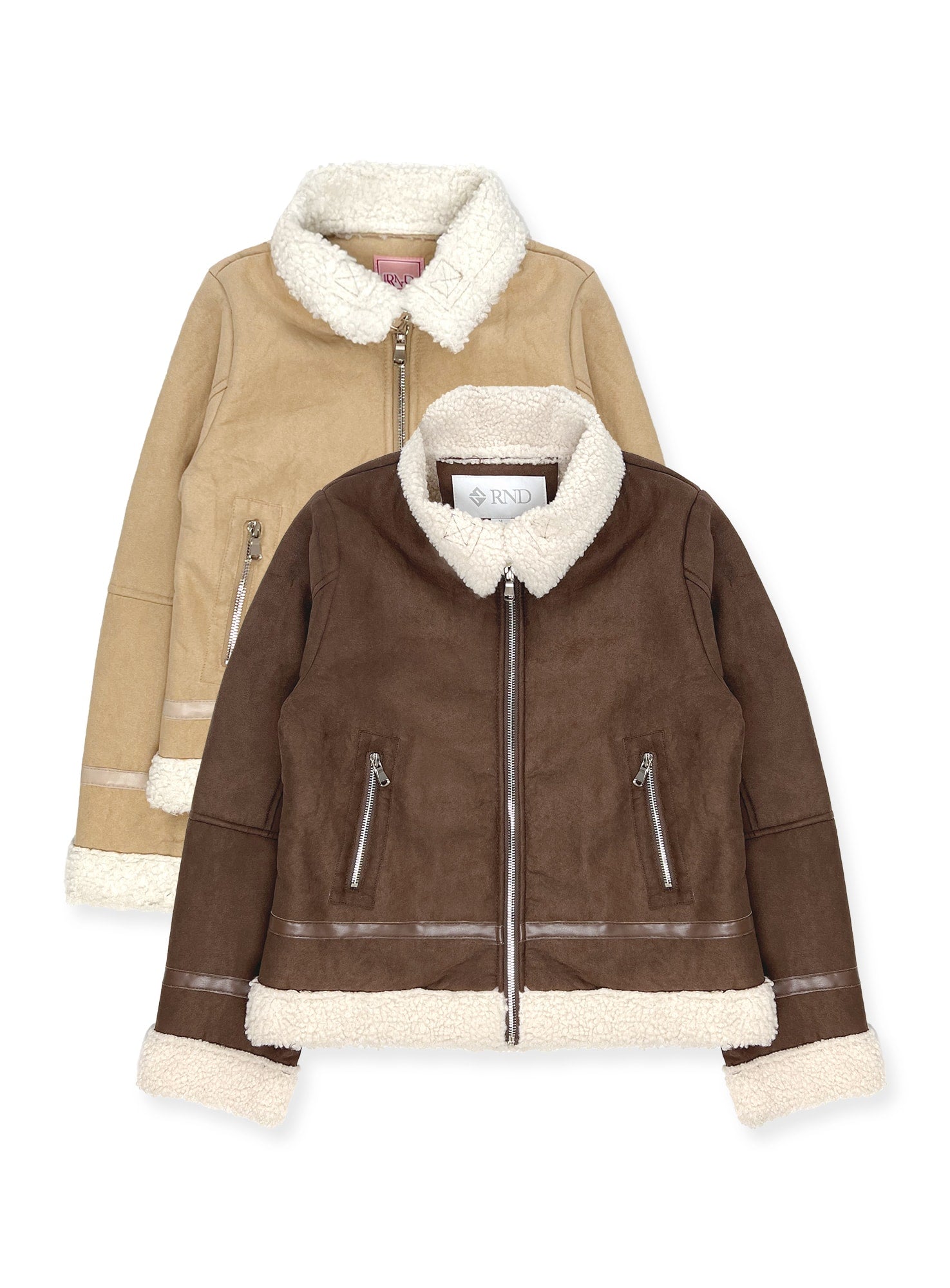Girls' Sherpa Lined Faux Shearling Jacket #K25