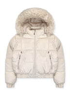 Ladies' Faux Fur Hooded Puffer Jacket #N01