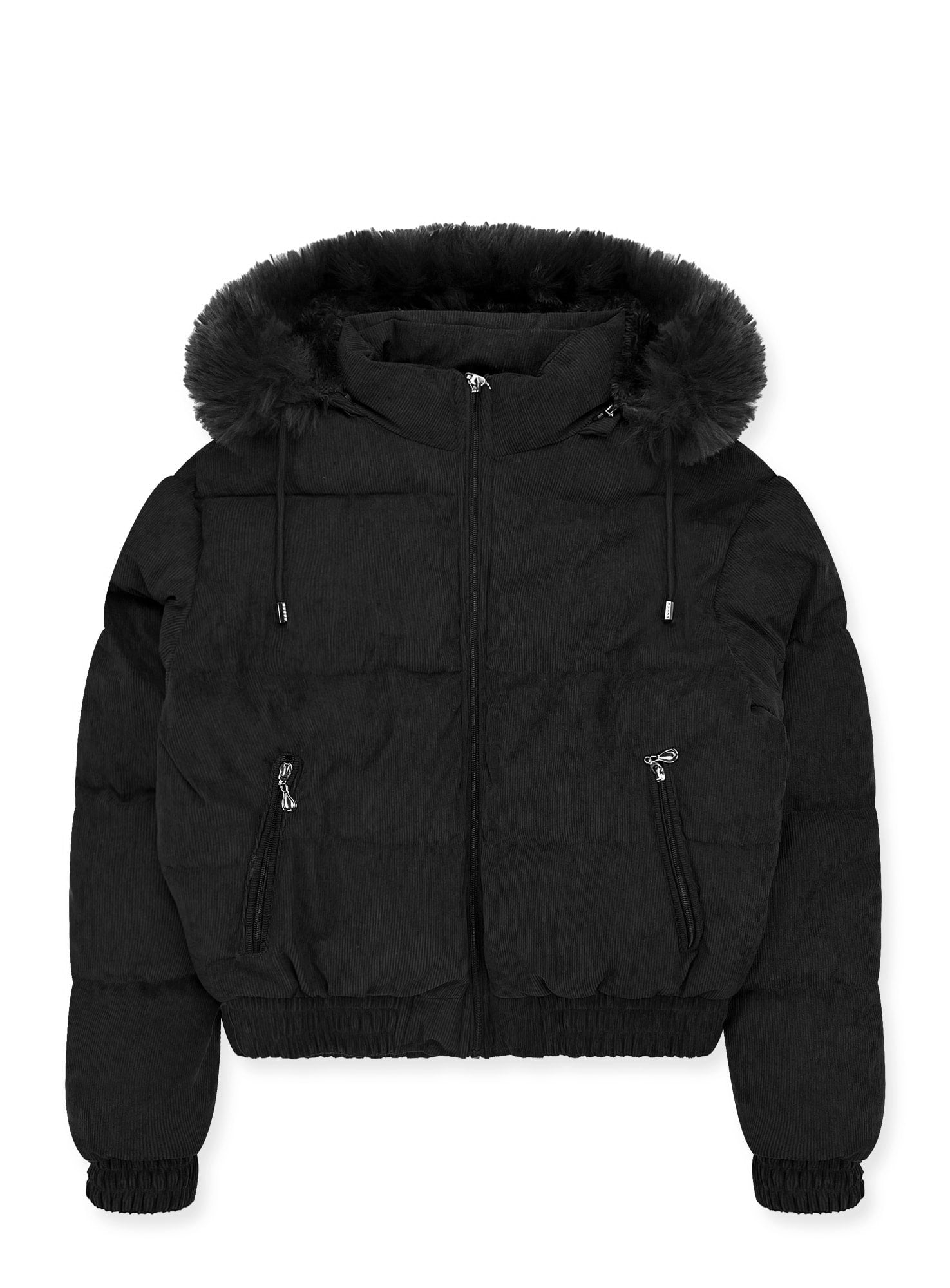 Ladies' Faux Fur Hooded Puffer Jacket #N01