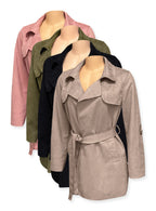 Ladies' Long Faux Suede Trench Coat #U21