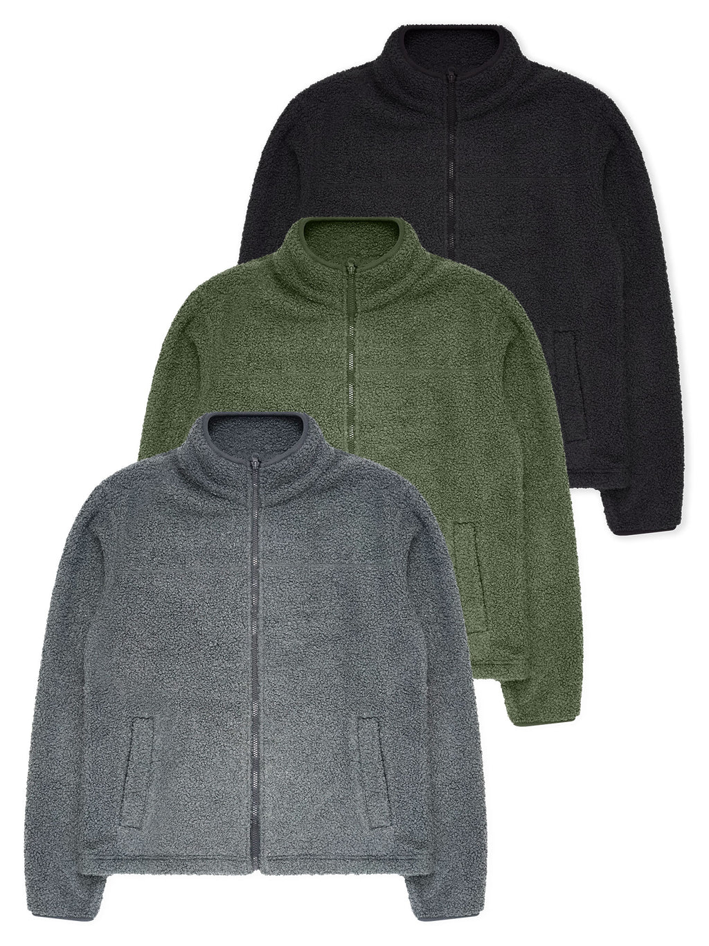 Men’s Full-Zip Sherpa Fleece Jacket #J13