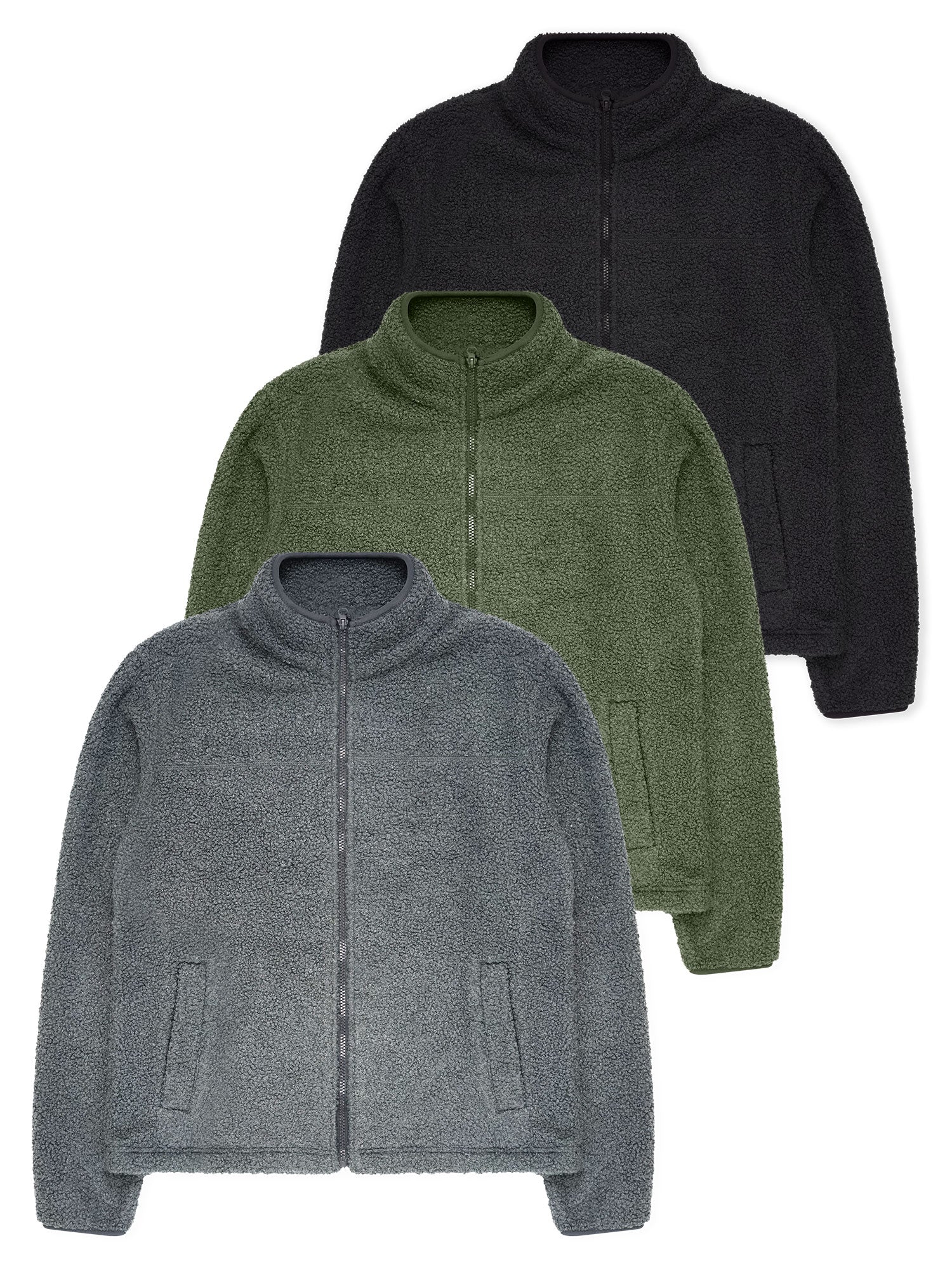 Men’s Full-Zip Sherpa Fleece Jacket #J13