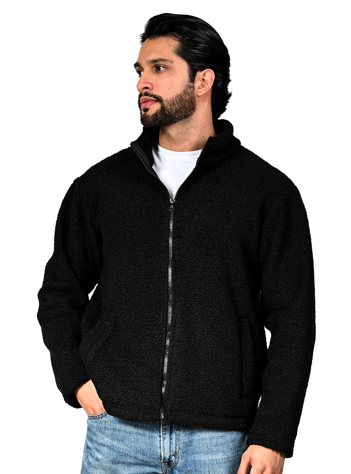 Men’s Full-Zip Sherpa Fleece Jacket #J13