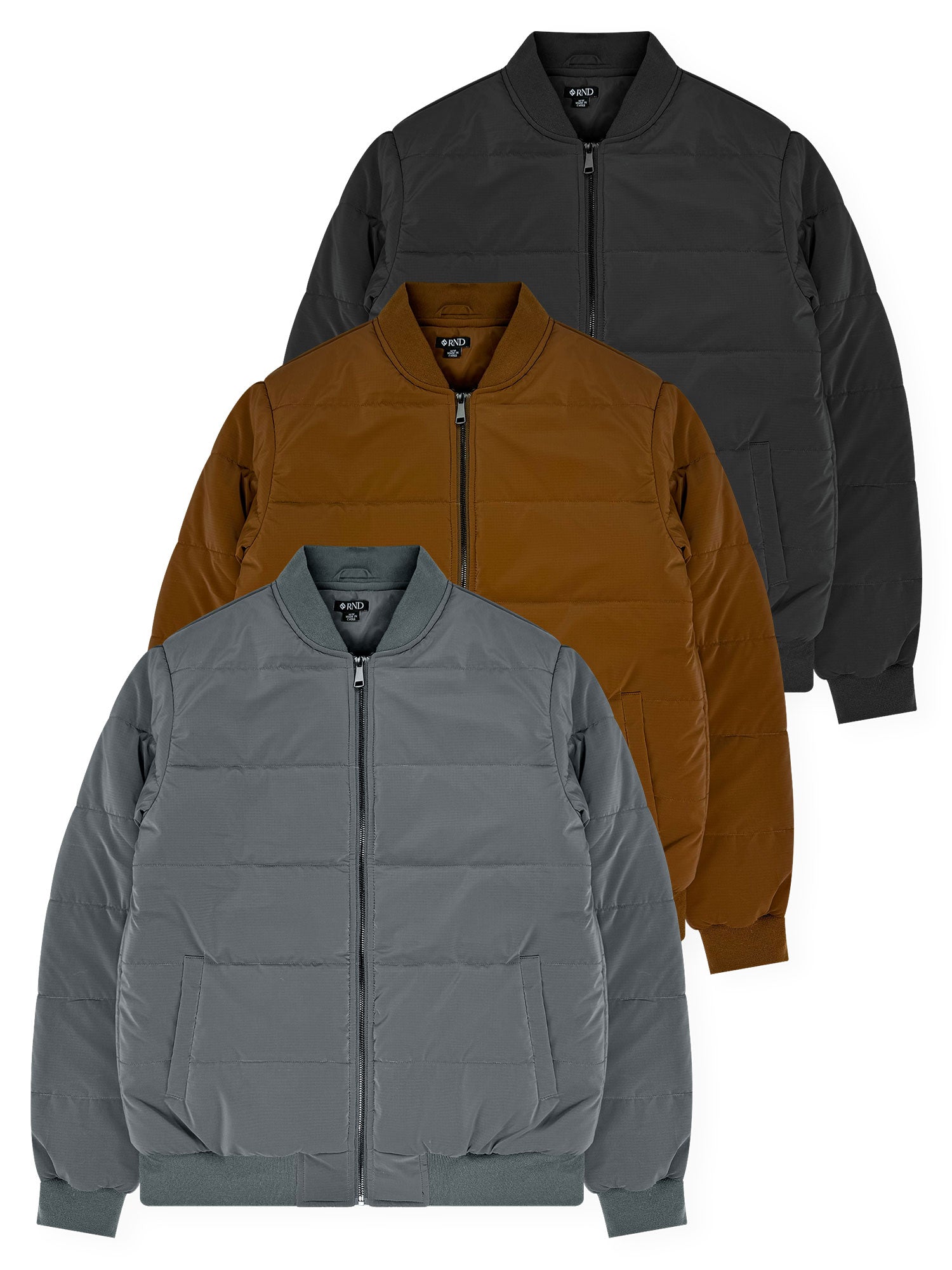 Men’s Zip-Up Puffer Bomber Jacket #15